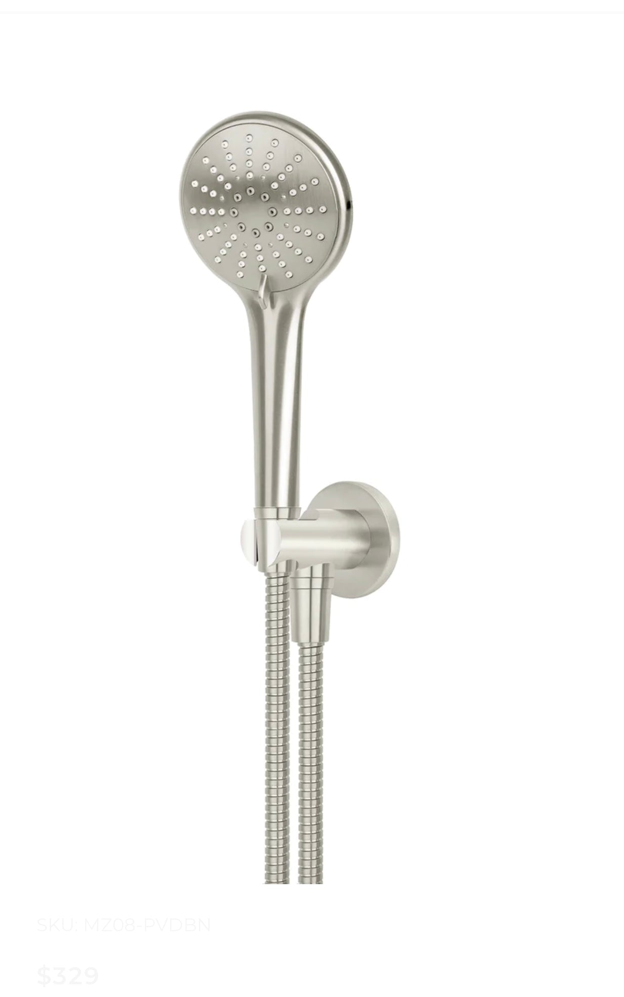 Meir Round three function hand shower on bracket Brushed Nickel