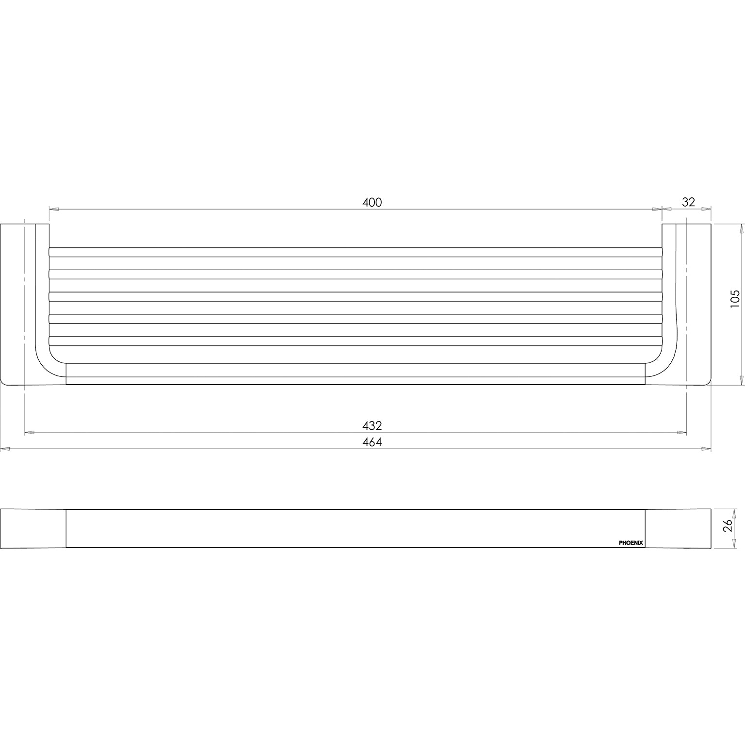 Phoenix Gloss Shower Shelf Brushed Bronze