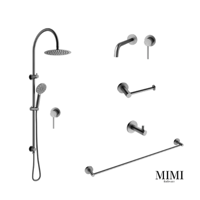 Mimi Gun Metal Wall Set Tapware Package