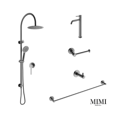 Mimi Gun Metal Basin Mixer Tapware Package