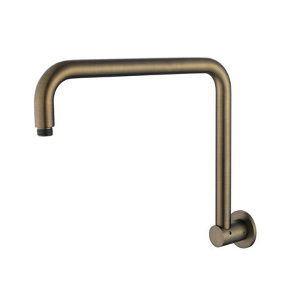 Modern National Round High Rise Shower Arm 350mm - Antique Brass