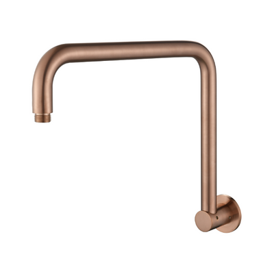 Modern National Round High Rise Shower Arm 350mm - Champagne