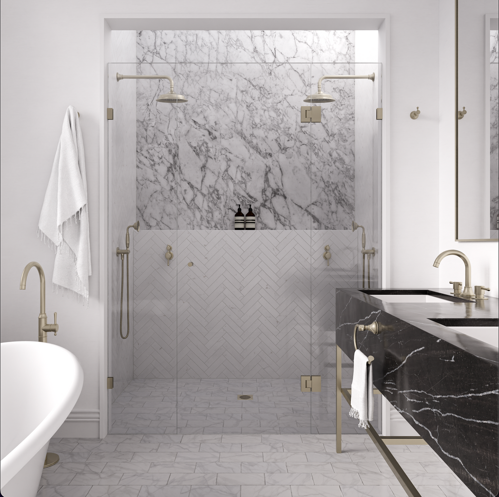 Meir Harrington Freestanding Bath Mixer Brushed Nickel
