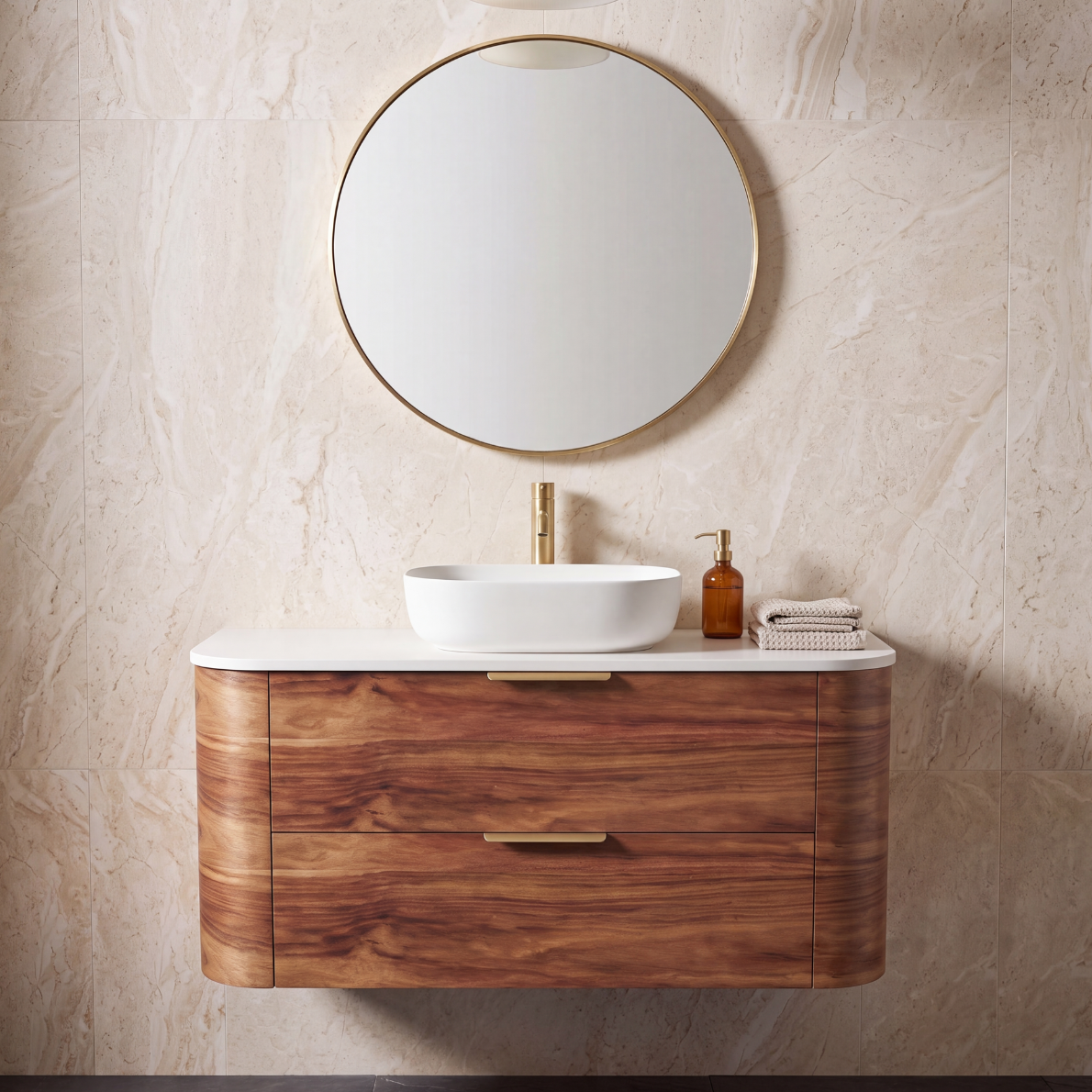 Fifth Avenue Hudson Curved Wall Hung Vanity
