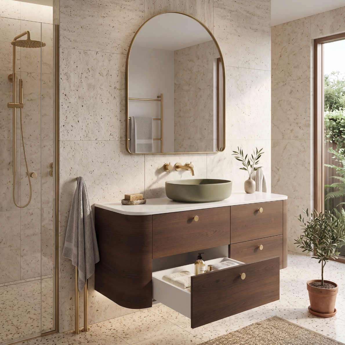Fifth Avenue Hudson Curved Wall Hung Vanity