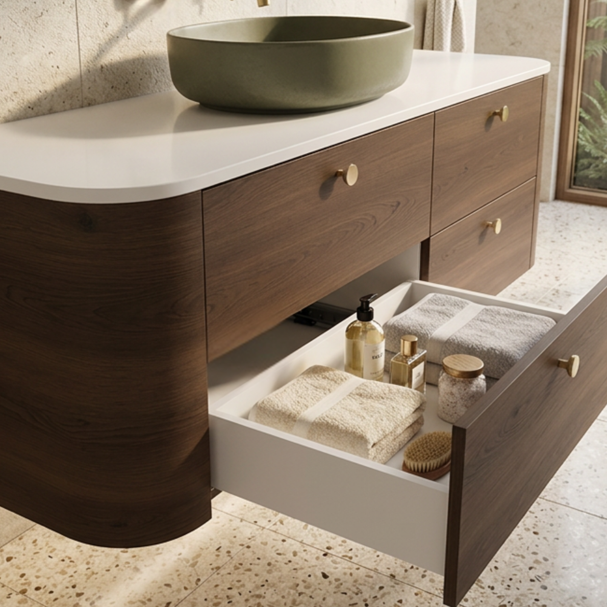 Fifth Avenue Hudson Curved Wall Hung Vanity