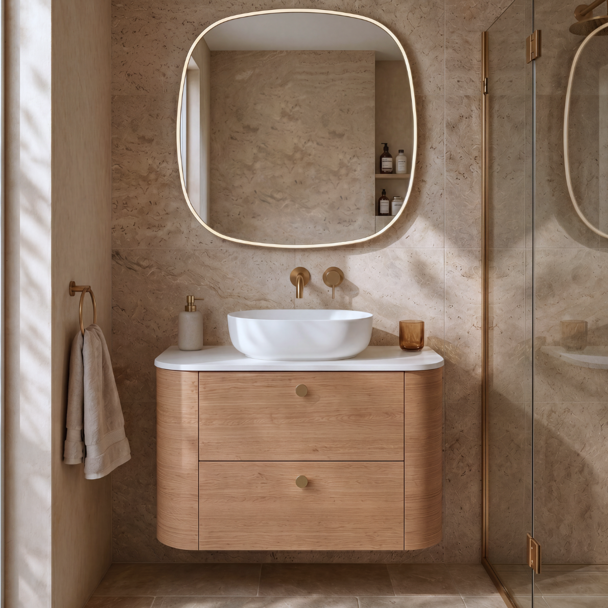 Fifth Avenue Hudson Curved Wall Hung Vanity