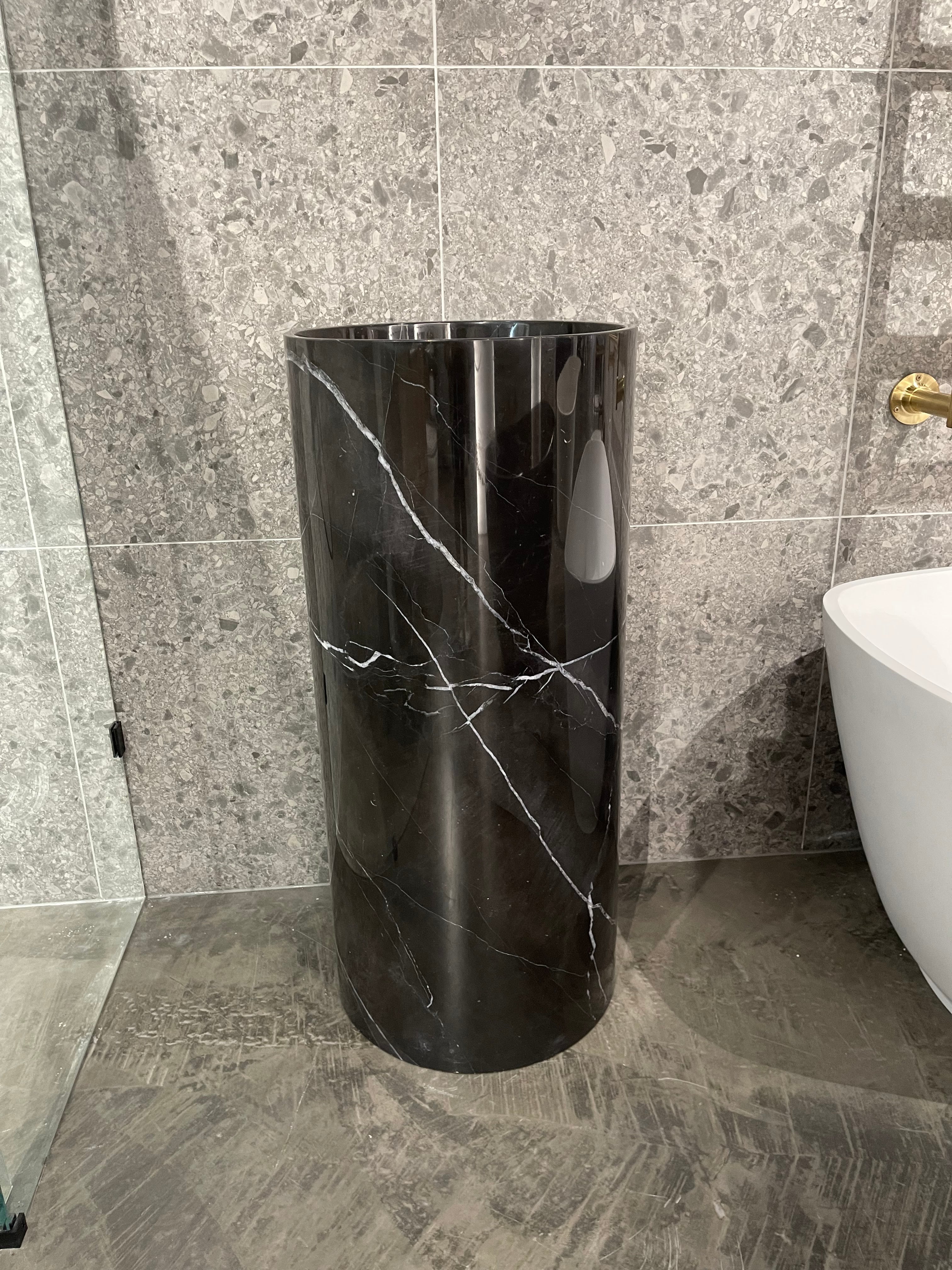 Zen Pedestal Basin Nero Marquina Marble