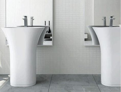 Pietra Bianca Iceland Freestanding Pedestal Basin