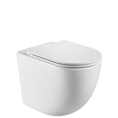 Fienza Koko Tornado Flush Wall-Faced Toilet Suite, Matte White with Slim Seat
