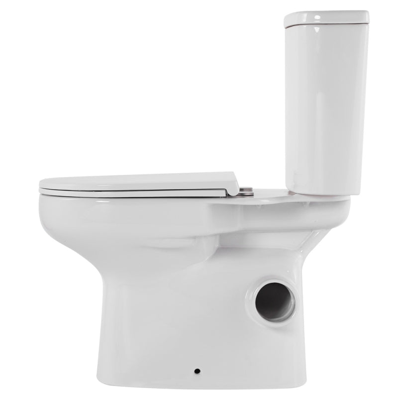 Fienza Petra Close Coupled Toilet Suite Right Skew Trap Gloss White Slim Seat