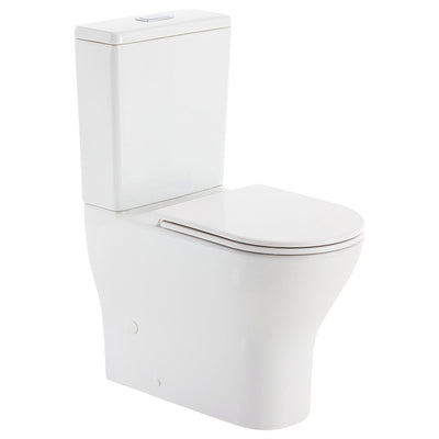Fienza Tono Tornado Flush Back-to-Wall Toilet Suite, Gloss White with Slim Seat