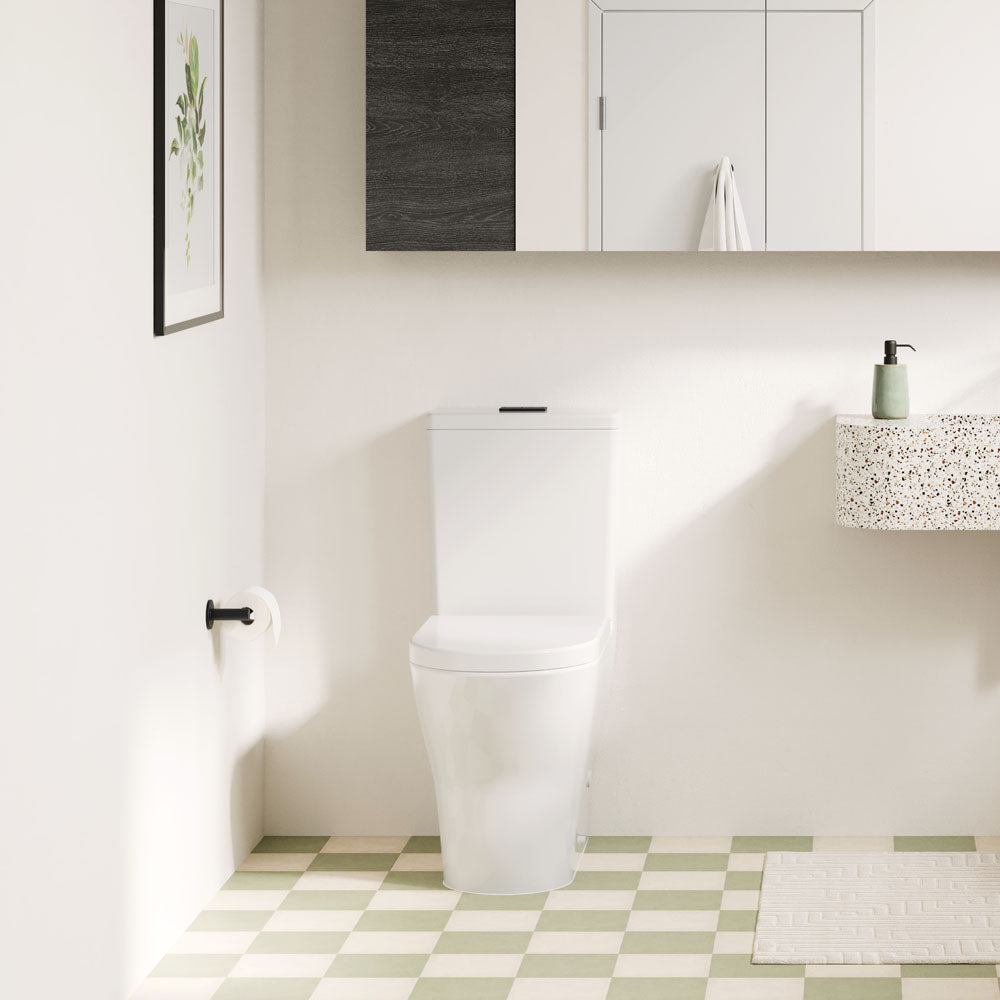 Fienza Tono Tornado Flush Back-to-Wall Toilet Suite Gloss White