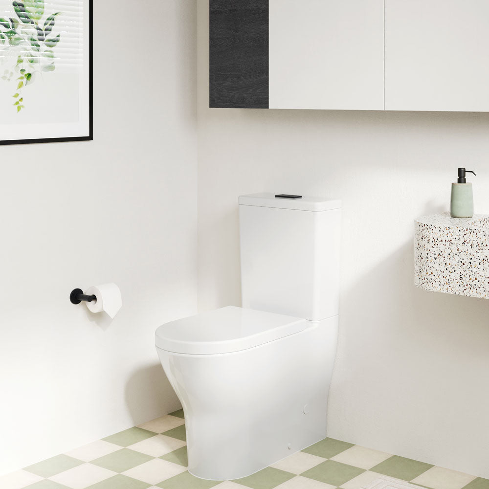 Fienza Tono Tornado Flush Back-to-Wall Toilet Suite Gloss White