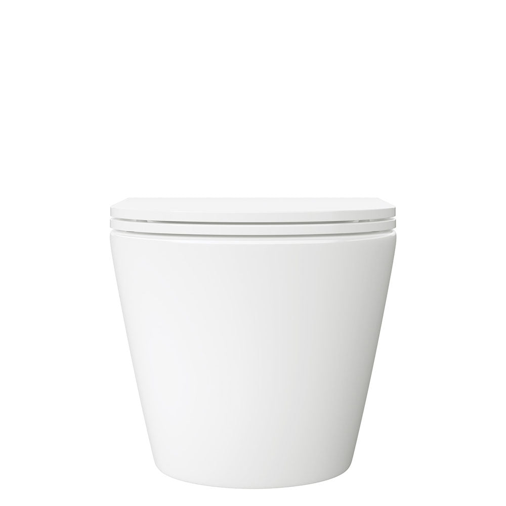 Fienza Koko Gloss White Rimless Tornado Wall Hung Toilet Pan Slim Seat