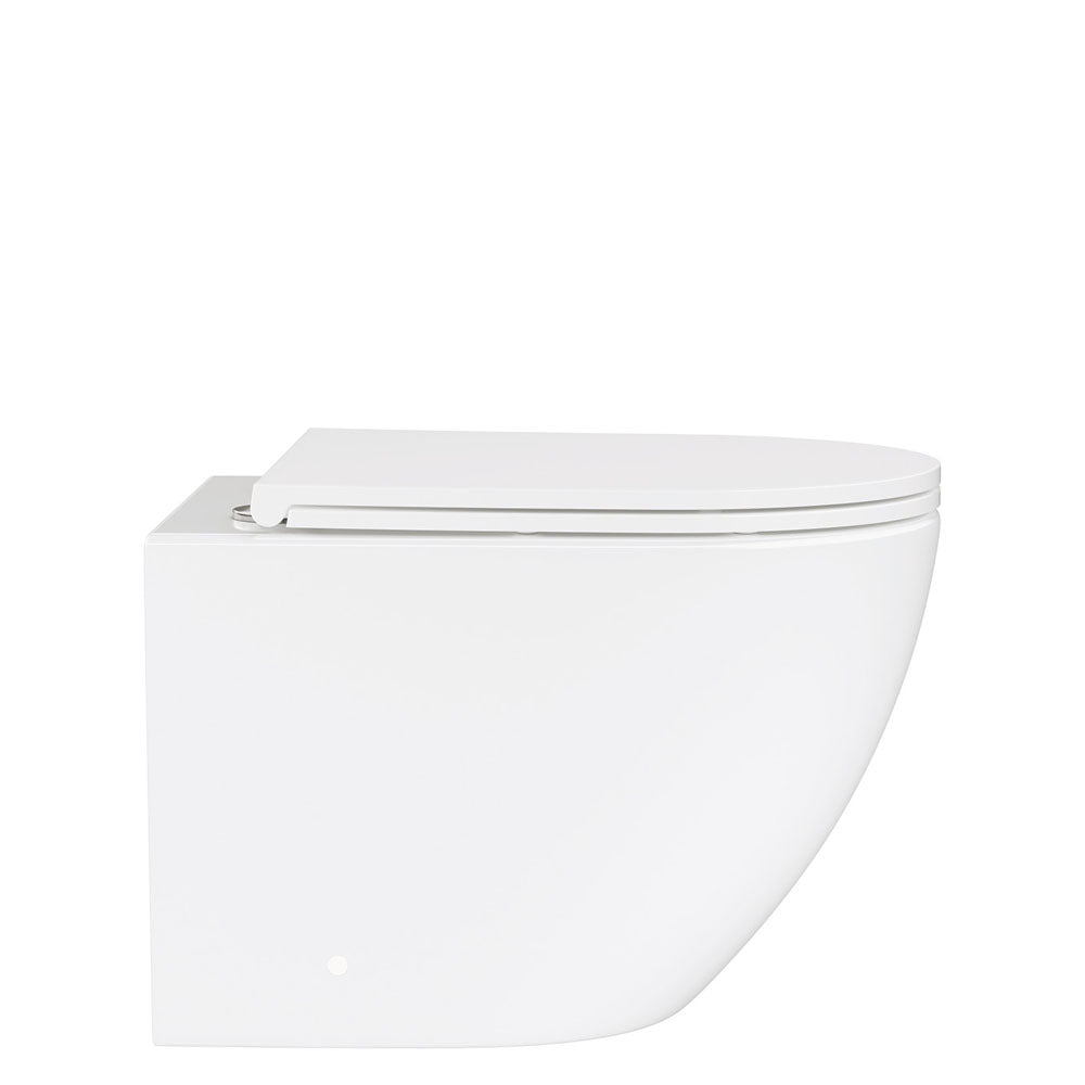 Fienza Koko Gloss White Rimless Tornado Wall Hung Toilet Pan Slim Seat