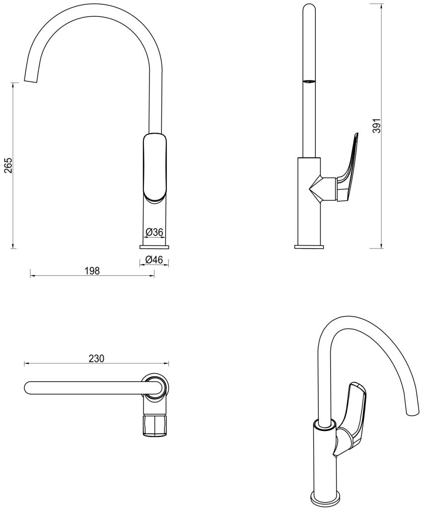 Bella Vista Kaza Sink Mixer - Chrome - Specifications