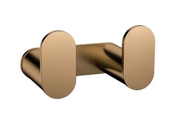 Meir Curvae Double Robe Hook - Lustre Bronze
