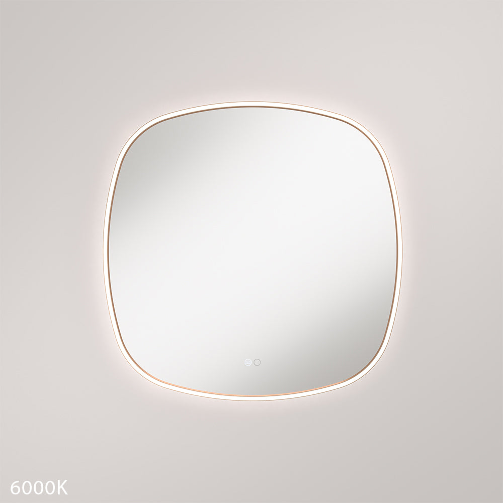Fienza Kiara LED Framed Squircle Mirror, 700mm, Brushed Copper