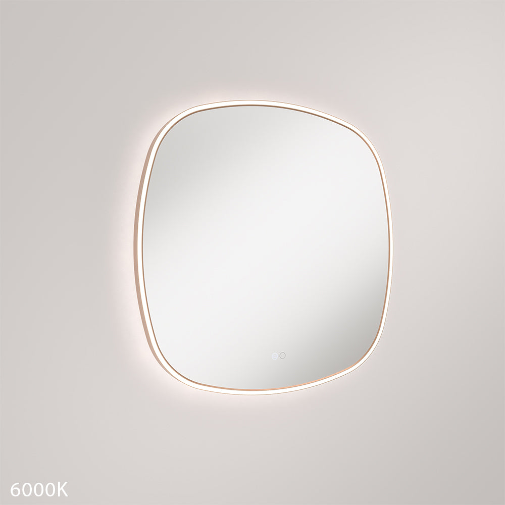 Fienza Kiara LED Framed Squircle Mirror, 700mm, Brushed Copper