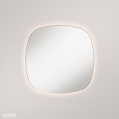 Fienza Kiara LED Framed Squircle Mirror, 700mm, Brushed Copper