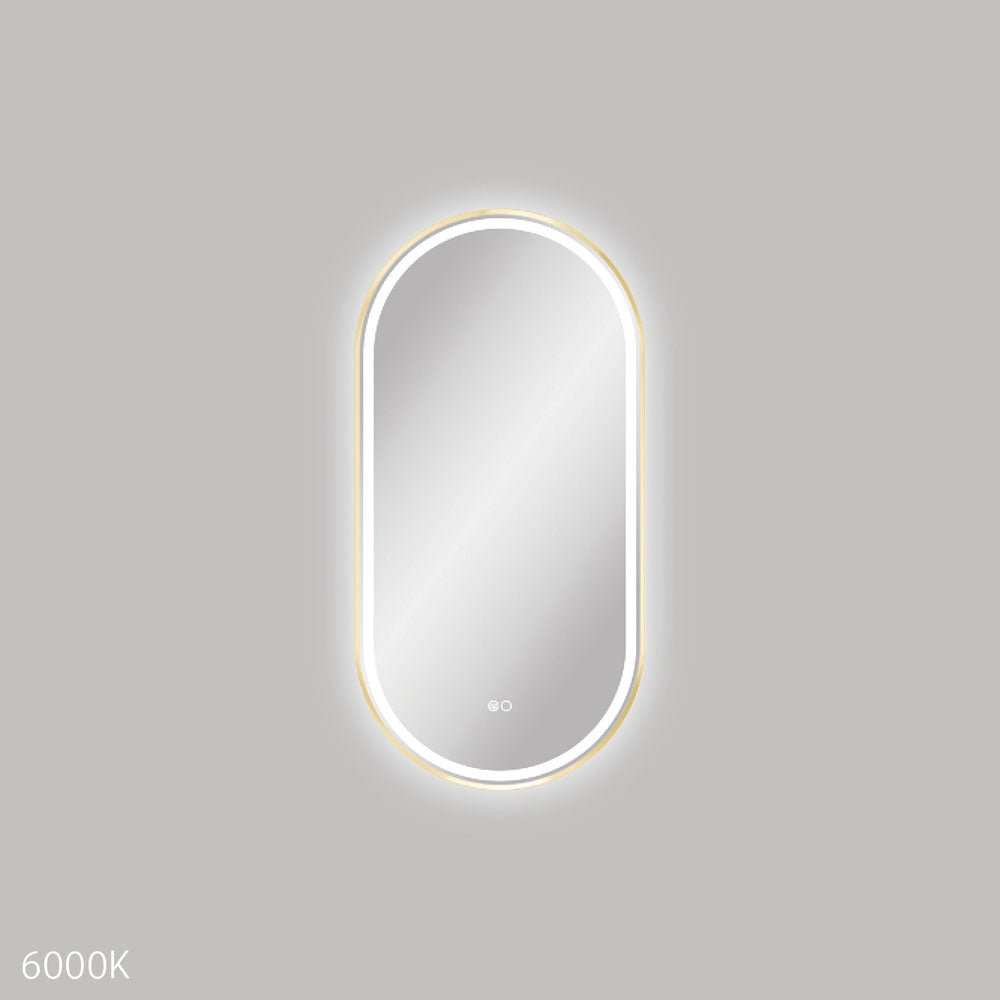 Empire LED Urban Brass Framed Mirror, 450 x 900mm