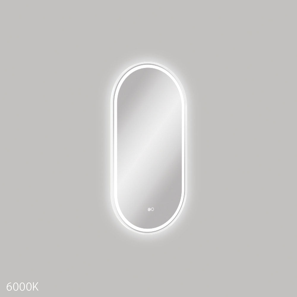 Empire LED Matte White Framed Mirror, 450 x 900mm