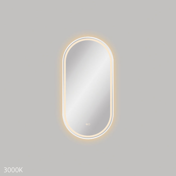 Empire LED Matte White Framed Mirror, 450 x 900mm