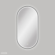 Empire LED Matte Black Framed Mirror, 600 x 1200mm