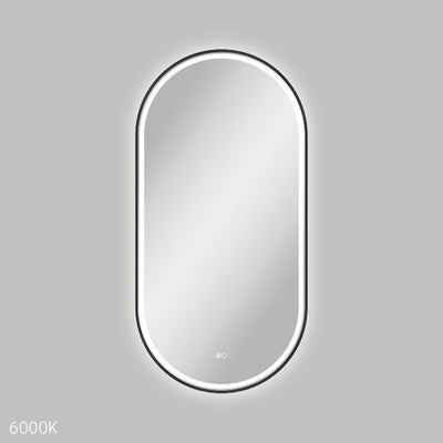Empire LED Matte Black Framed Mirror, 600 x 1200mm