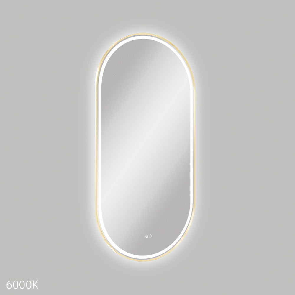 Empire LED Urban Brass Framed Mirror, 600 x 1200mm