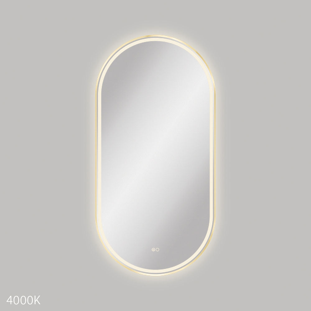 Empire LED Urban Brass Framed Mirror, 600 x 1200mm