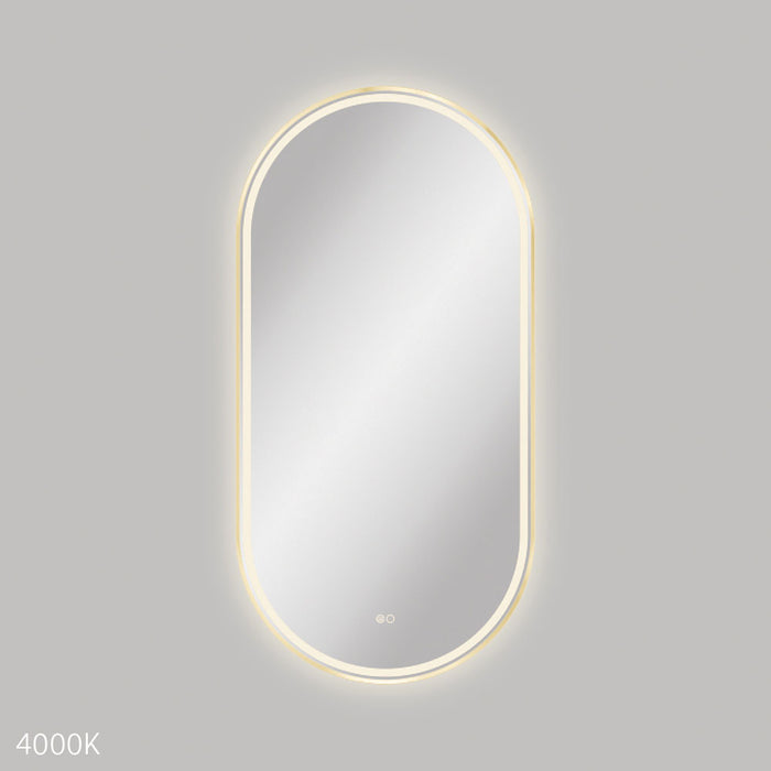 Empire LED Urban Brass Framed Mirror, 600 x 1200mm