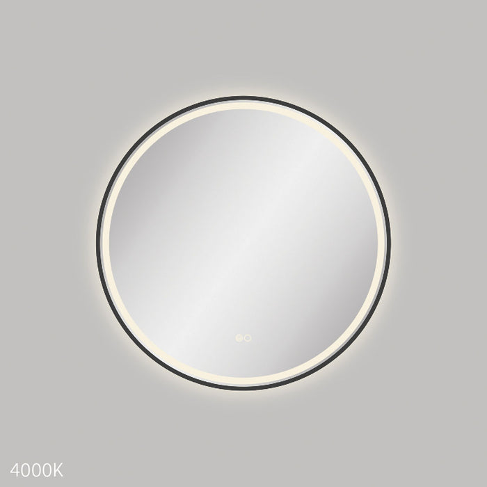 Reba LED Matte Black Framed Mirror, 700mm