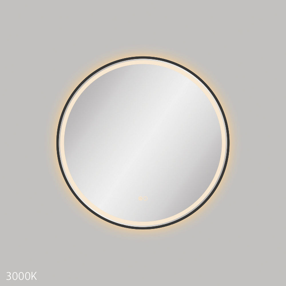Reba LED Matte Black Framed Mirror, 700mm
