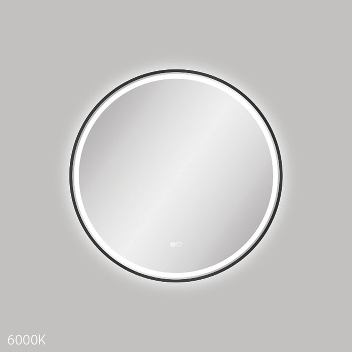 Reba LED Matte Black Framed Mirror, 700mm