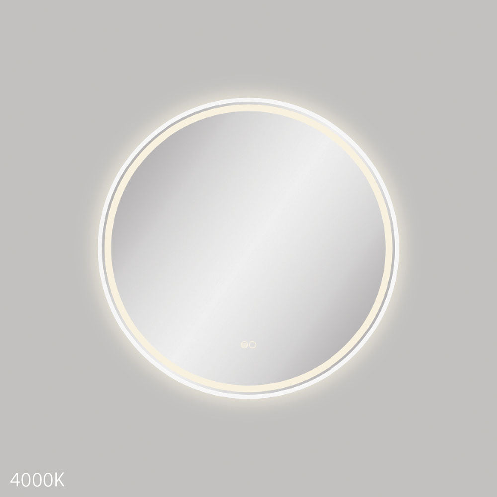 Reba LED Matte White Framed Mirror, 700mm