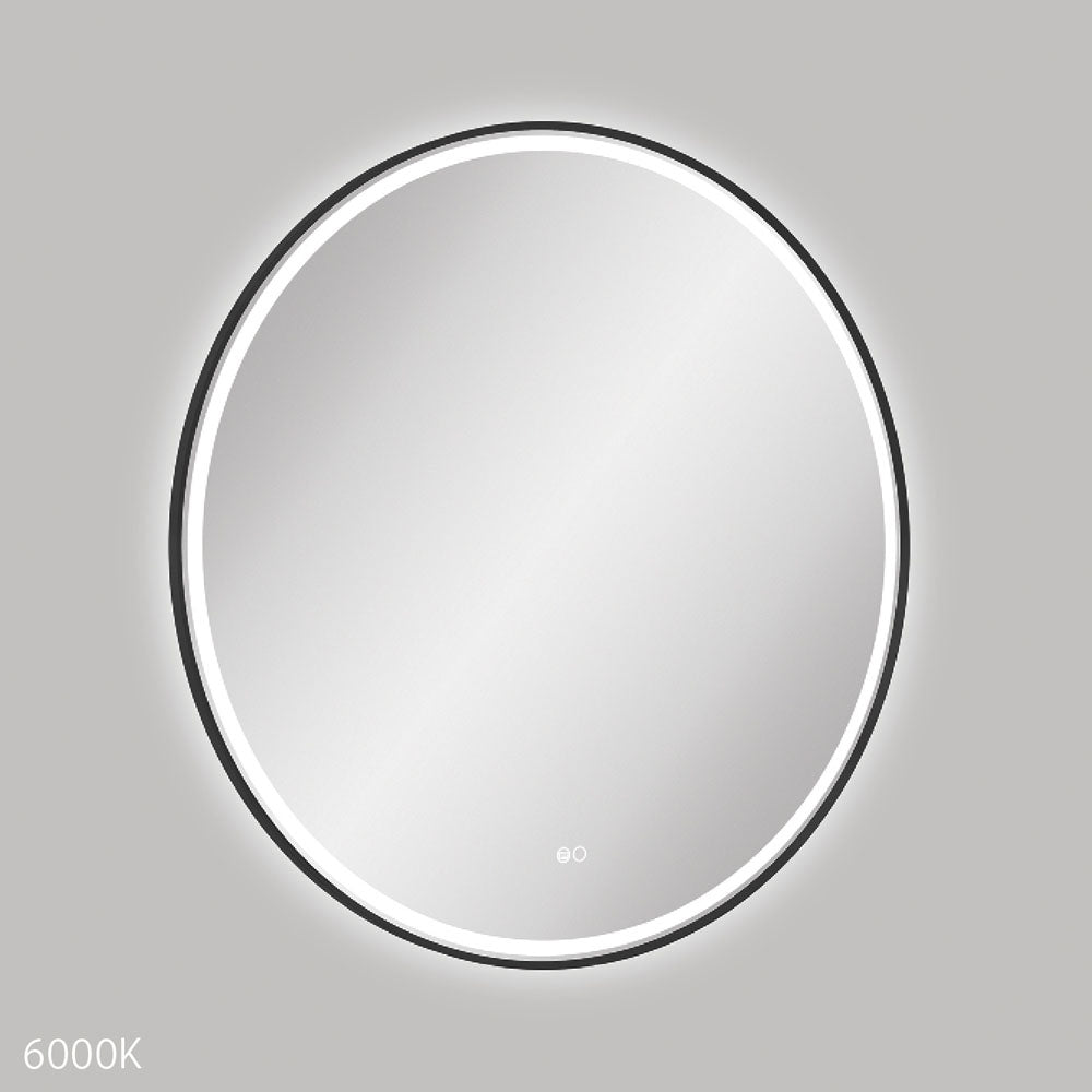 Reba LED Matte Black Framed Mirror, 900mm