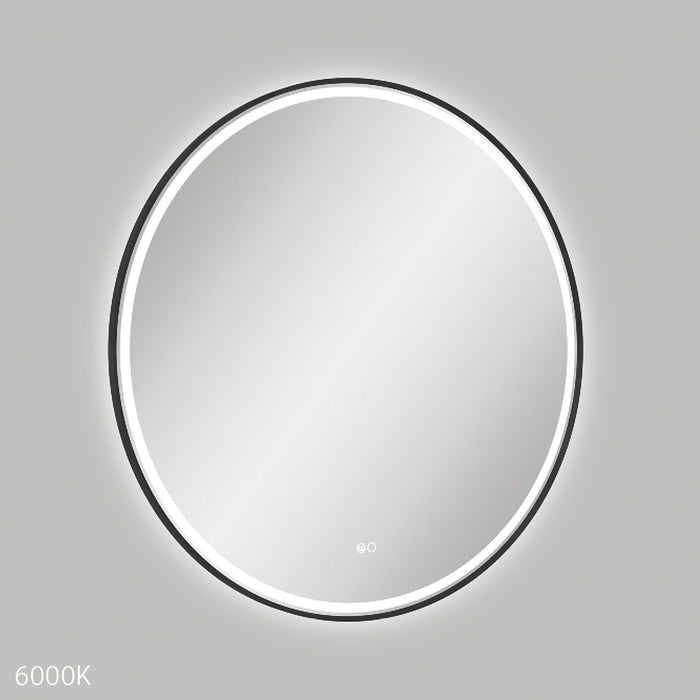 Reba LED Matte Black Framed Mirror, 900mm