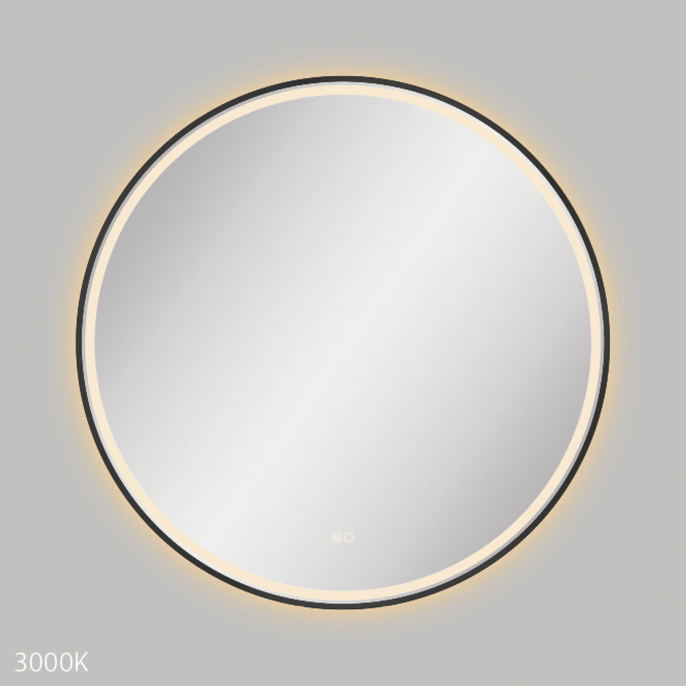 Reba LED Matte Black Framed Mirror, 900mm