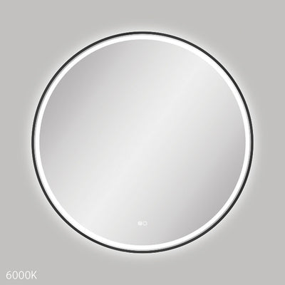 Reba LED Matte Black Framed Mirror, 900mm