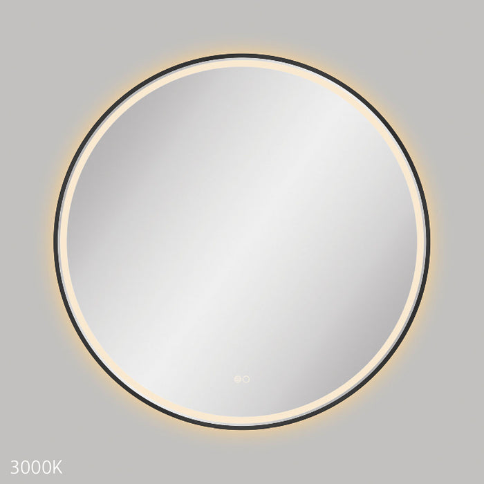 Reba LED Matte Black Framed Mirror, 900mm