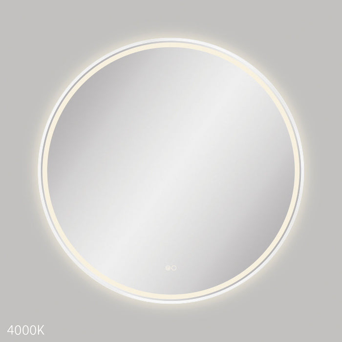 Reba LED Matte White Framed Mirror, 900mm