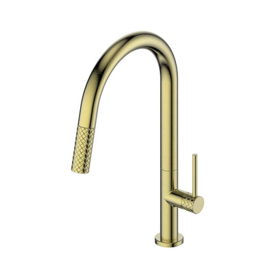 Greens Textura Pull-Down Sink Mixer w/ Diamante Technology™ - PVD Brushed Brass