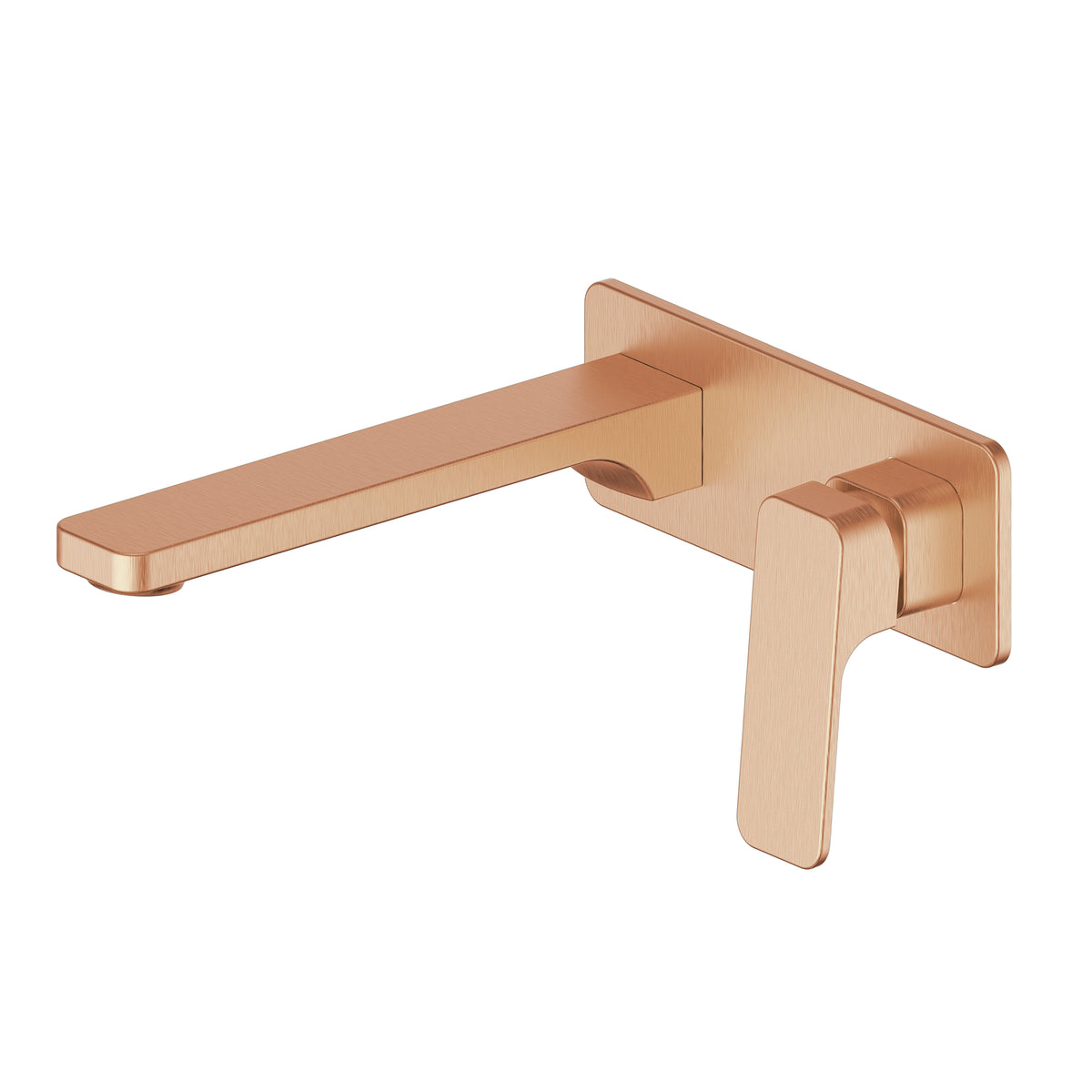 Swept Wall Basin/Bath Mixer with Faceplate - PVD Brushed Copper