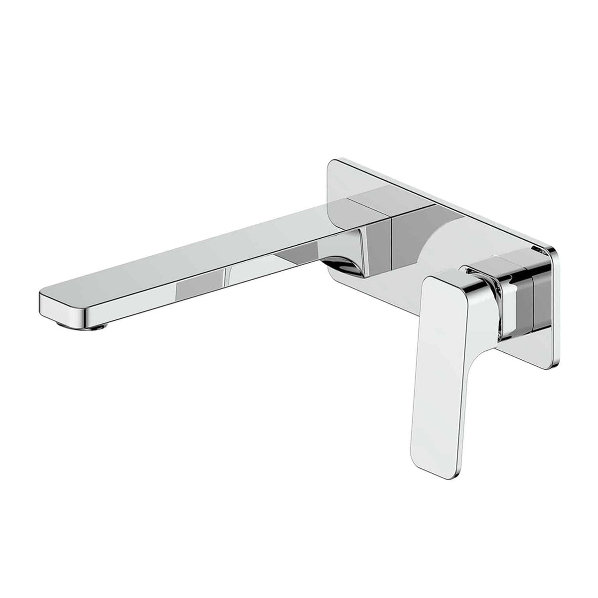 Swept Wall Basin/Bath Mixer with Faceplate - Chrome