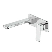 Swept Wall Basin/Bath Mixer with Faceplate - Chrome