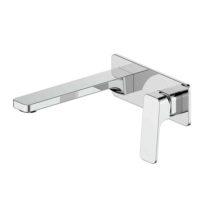 Greens Swept Wall Basin/Bath Mixer with Faceplate - Chrome