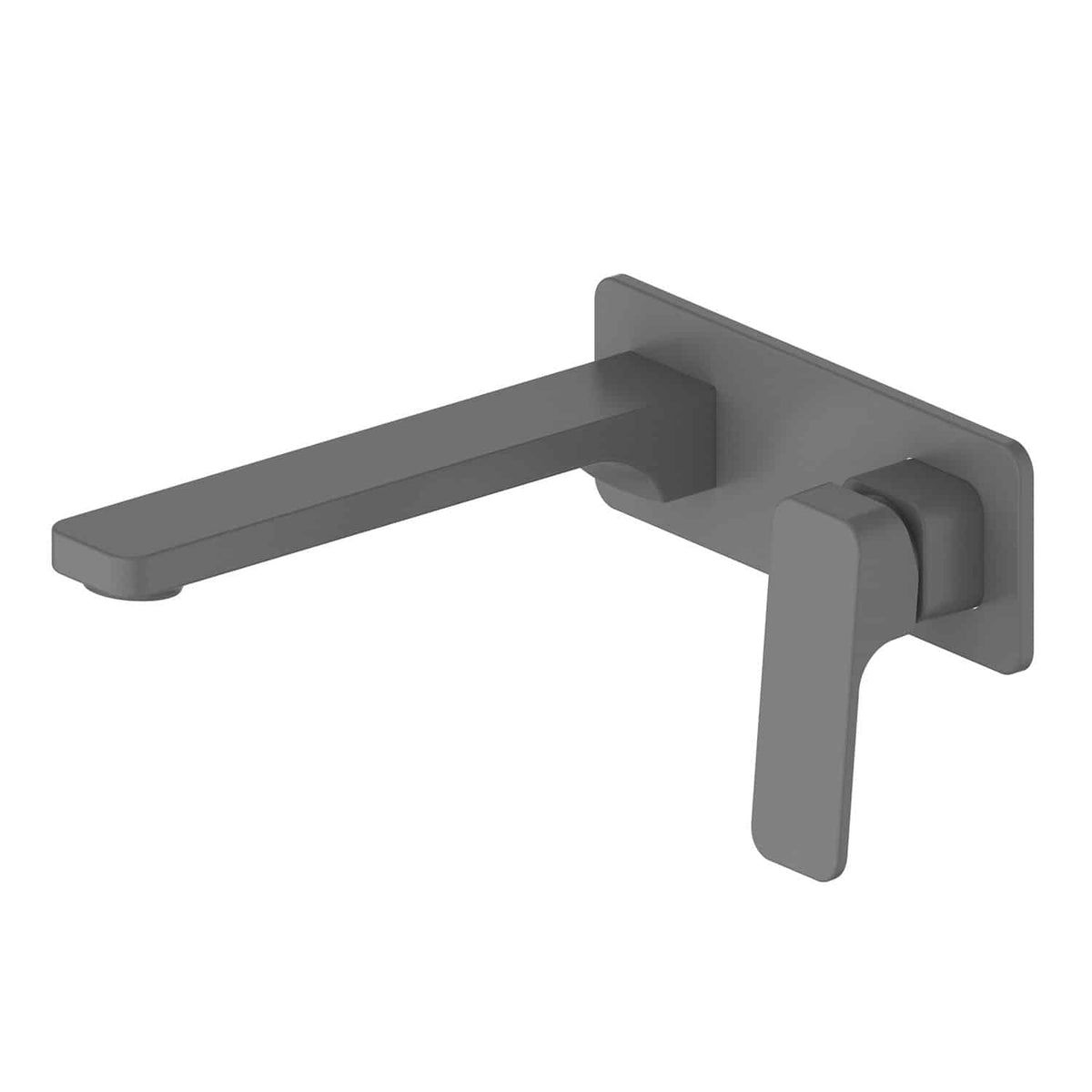 Swept Wall Basin/Bath Mixer with Faceplate - PVD Gunmetal
