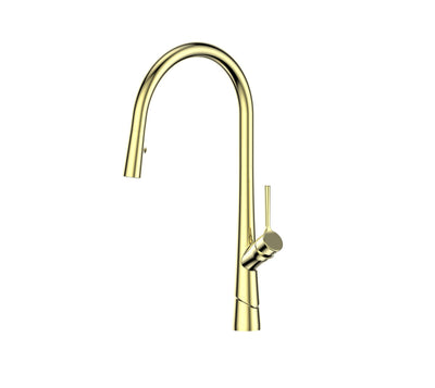 Greens Lustro II Pull-Down Sink Mixer - PVD Brushed Brass